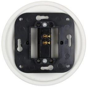 Elhard Okrúhly keramický vypínač s kolískou č.1, biely - kompletný KV5001W