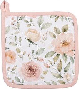 Biela bavlnená utierka s ružami Soft Romantic Blush - 50*70 cm