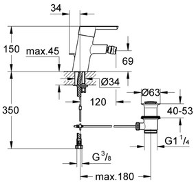 GROHE 32558000 - Bidetová batéria FEEL DN 15 lesklý chróm