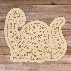SENTOP | Detské drevené puzzle - Dinosaurus a abeceda A-ZET 26 dielikov | SENTOP H006 H006