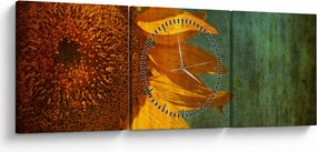 Obraz - Slnečnica (s hodinami) (90x30 cm)