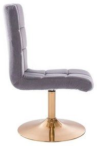 LuxuryForm DESIGN Stolička TOLEDO VELUR na zlatom tanieri - tmavo šedá