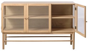 Vitrína z dubového dreva v prírodnej farbe 88x140 cm Elba – Unique Furniture