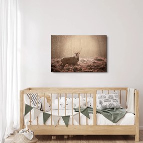 Obraz - Jeleň v lese (90x60 cm)