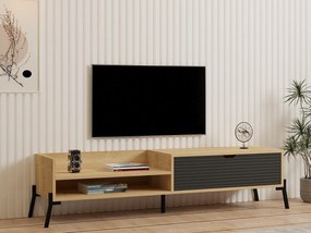 TV stolík/skrinka Momido (dub zafírový + antracit) . Vlastná spoľahlivá doprava až k Vám domov. 1095438
