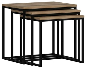Skladací stôl Evia Walnut, 3 ks