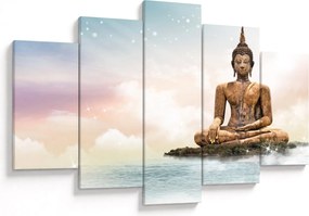 Obraz - Budha dozerajúci na zemi (150x105 cm)