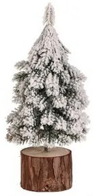 Vianočná dekorácia Stromček na kláte, 19 cm, zasnežený, SET 2 KS