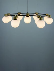 Zlato-čierno-biely moderný luster Ovalino 73