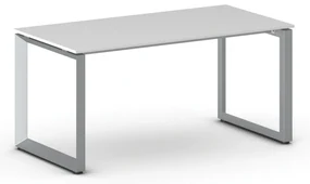 Kancelársky stôl PRIMO INSPIRE, 160x80 cm, sivostrieborná podnož, biela