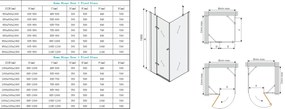 Mexen ROMA sprchovací kút 80x50cm, 6mm sklo, chrómový profil-šedé sklo, 854-080-050-01-40