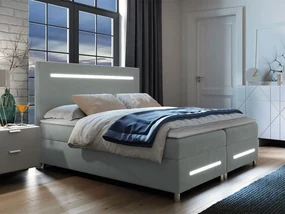 Kontinentálna posteľ Trunida LED, Rozmer postele: 180x200, Dostupné poťahy: ekokoža Soft 011 (čierna)