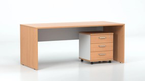 DREVONA Kancelársky stôl LUTZ 180x80 buk + biela