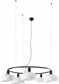 Faro Tatawin M kruhové závesné svietidlo, biela, 5xE27, nastaviteľný záves
