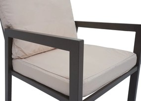 Záhradná súprava 2 kresiel, lavice a stolíka HWC-L64 - čalúnenie krémovo-biela