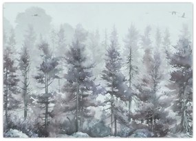 Obraz - Borovicový les II., aquarel (70x50 cm)