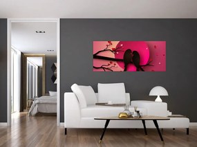 Obraz - Zamilované vtáčiky (120x50 cm)