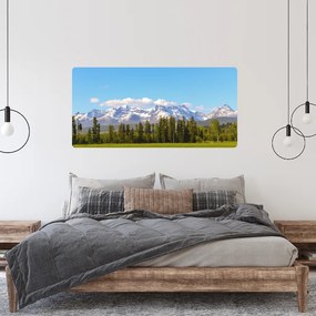 60x120cm Zasnežené hory - textilná nálepka na stenu