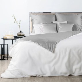 EUROFIRANY Hladká a ľahká posteľná bielizeň z kvalitnej bavlnenej tkaniny 160 cm x 200 cm biela satén 100% bavlna