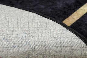 Koberec MIRO 51518.805 listy / rám, čierny / zlatý