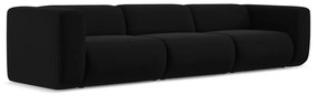 Čierna zamatová pohovka 319 cm Ekahi – Makamii