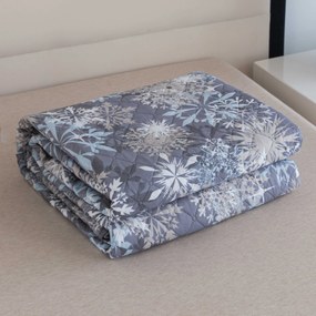 Prehoz na posteľ SNOWFLAKE, modrosivý Rozmer: 170 x 210 cm