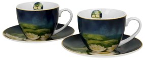 Porcelánová šálka s podšálkou Monet Nenufars 270 ml sada 2ks