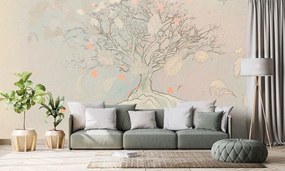 Tapeta kreslený jesenný strom - 150x100