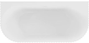 Mexen Sella, voľne stojaca vaňa ku stene, drážkovaná, 150 x 75 cm, biela lesklá, biely prepad, 52711507500-20