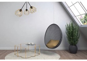 Stropné svietidlo Nuvola Trio, 3x zlaté drôtené tienidlo