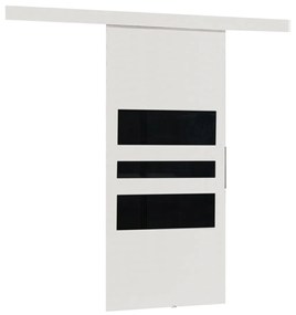Posuvné dvere Mereno I 80, Farba:: Biela / Grafit + čierny lacobel