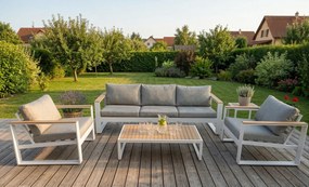 Súprava záhradného nábytku pre 5 osôb Houseland Ardexa biela/sivá
