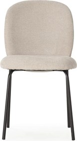 Čierno-krémové jedálenské stoličky v súprave 4 ks Daia – Marckeric