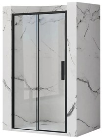 Rea Rapid Slide, posuvné sprchové dvere do otvoru 160 x 195 cm, 6mm číre sklo, čierny profil, REA-K6406