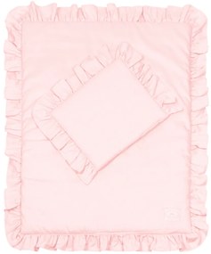 Sada do postýlek s volánem sytě růžová 50x65cm