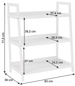 Kondela 3-policový regál, biela, REON TYP 1