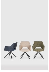 Zelené čalúnené jedálenské kreslá v súprave s podrúčkami 2 ks Mariel – Marckeric