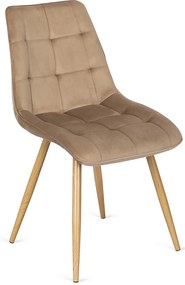 Vintino kreslo DORIS Velvet - bežová farba, nohy zlate - vintino.sk