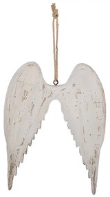 Biela antik drevené závesné anjelské krídla Angel Rustic - 20*3*27 cm