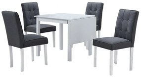 Kondela Jedálenský set s rozkladacím stolom, biela/sivá, BJORK NEW 1+4