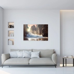 Obraz - Skaly a vlny oceánu (90x60 cm)