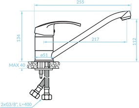 Kuchinox Kakadu, stojanková umývadlová batéria, biela, LAV-BKK_660D