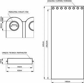 Restilo Záves Blackout EYELETS mentolová, 140 x 245 cm