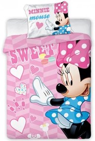 Faro - Bavlnené obliečky do detskej postieľky Minnie Mouse - Disney / 100 x 135 cm + 40 x 60 cm