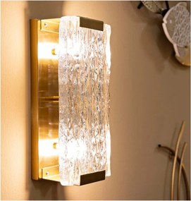 Sklenené nástenné svietidlo v zlatej farbe Oblin – Mauro Ferretti