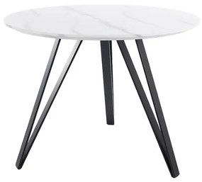 Jedálenský stôl TETIS | biely efekt mramoru