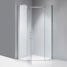 BPS-koupelny Päťuholníkový sprchový kút KZ91A WH 80x80 biela/transparent - bez vaničky