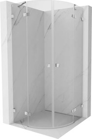 Mexen Lunar, polkruhový výklopný sprchový kút 90 x 90 cm, 8mm číre sklo, chrómový profil, 833-090L-090P-01-00