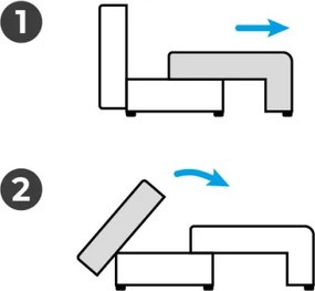 Rohová rozkladacia sedačka NEO Poso tmavosivá
