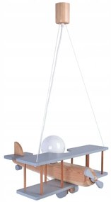 Vulpi Stropná lampa do detskej izby Luxi IV Lietadlo sivé
